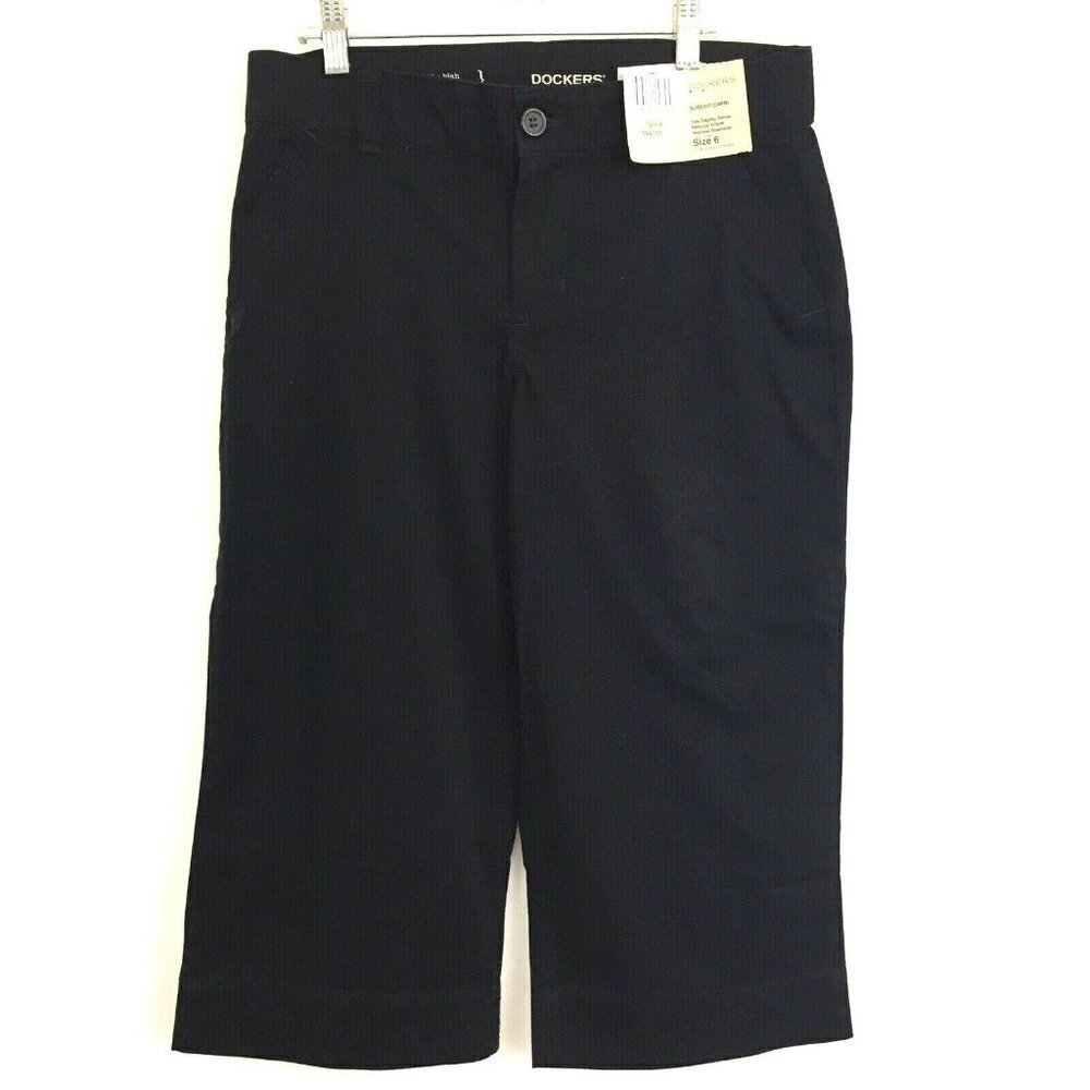 Dockers Women's size 6 SureFit Capris Crop Pants Black NEW